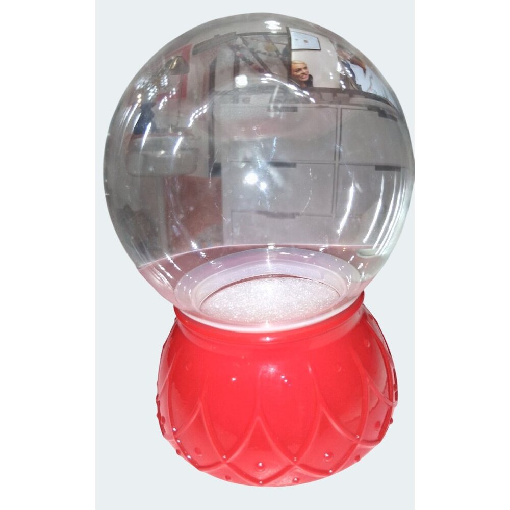 Large Red Glass Snow Globe Decorative Display Piece